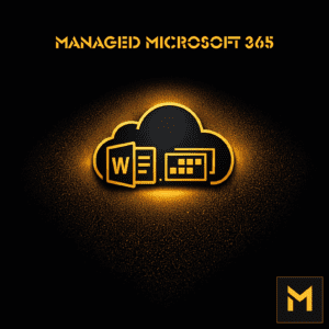Gouden geometrische wolk en productiviteitssymbolen op een zwarte achtergrond met een zachte gouden tegenverlichting en Motekx-favicon in de rechterbenedenhoek.