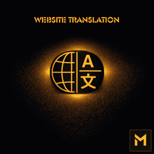 Gouden geometrische wereldbol en taalicoon op een zwarte achtergrond met een zachte gouden tegenverlichting en Motekx-favicon in de rechterbenedenhoek.